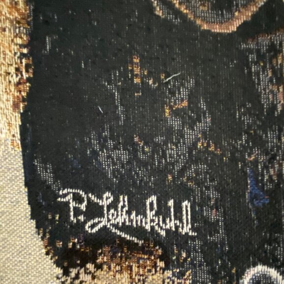 P. Lehmkuhl Labrador Retriever Tapestry Woven Throw Blanket Dogs 41" x 57" - Picture 4 of 7